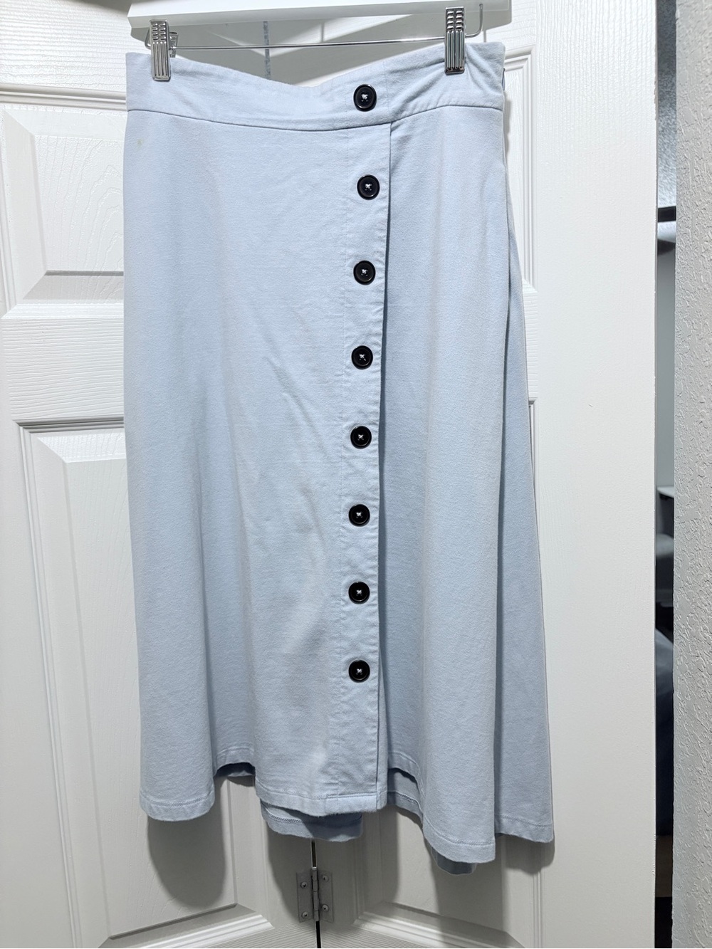 Light Blue A-Line Skirt With Pockets